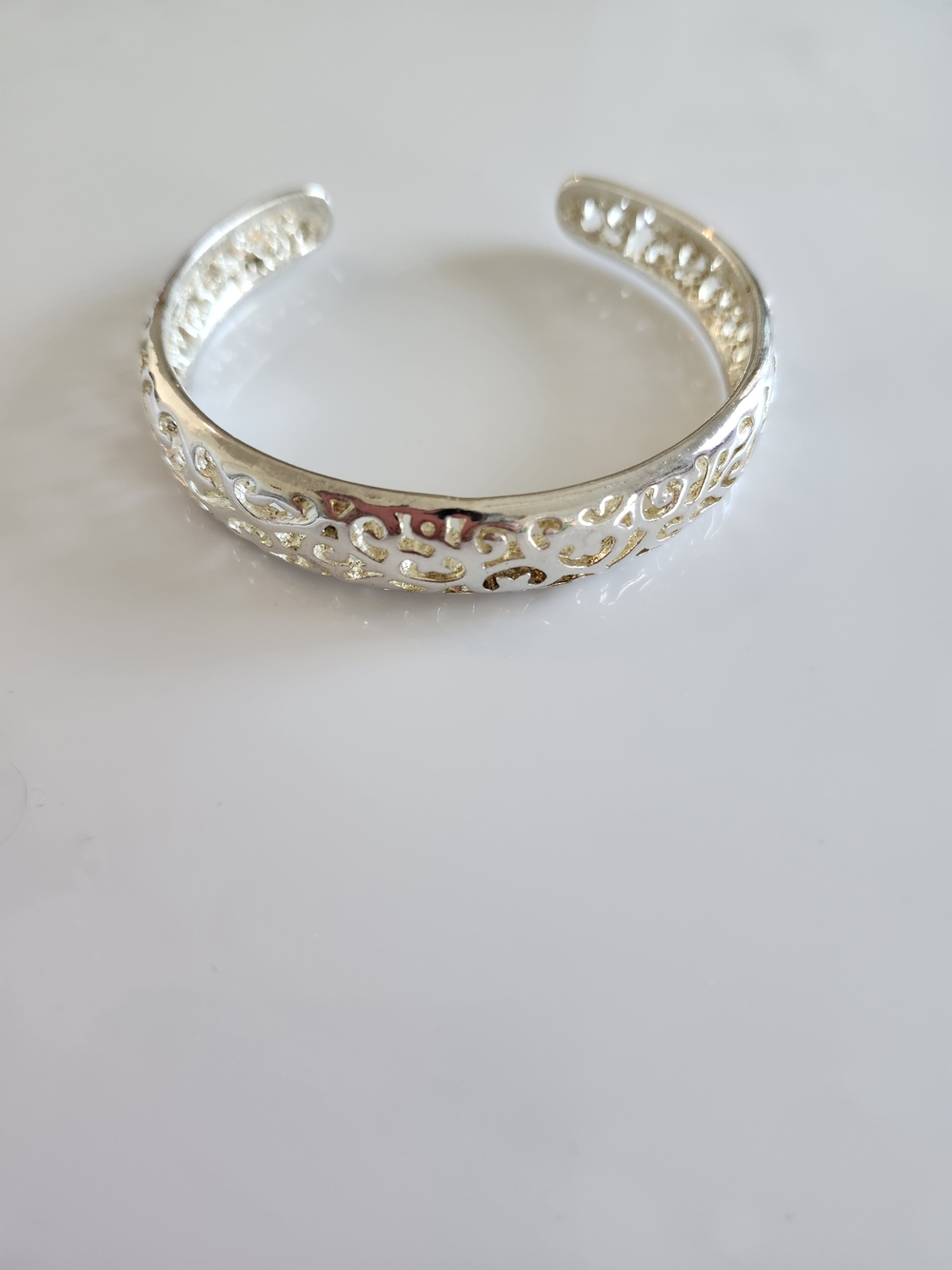 Silver Filigree Open Cuff Bracelet - Women Jewelry